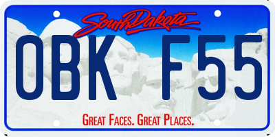 SD license plate 0BKF55