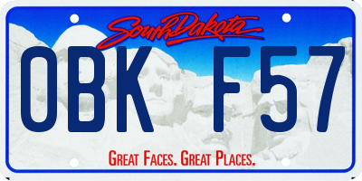 SD license plate 0BKF57