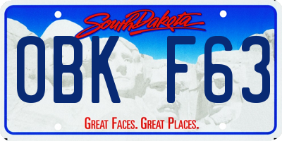 SD license plate 0BKF63