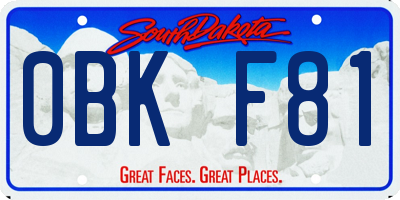 SD license plate 0BKF81