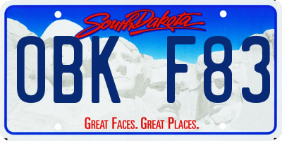 SD license plate 0BKF83