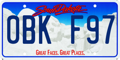 SD license plate 0BKF97