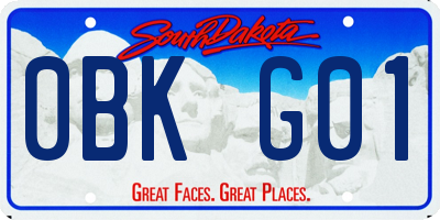 SD license plate 0BKG01