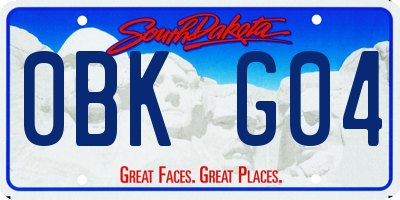 SD license plate 0BKG04