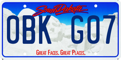 SD license plate 0BKG07