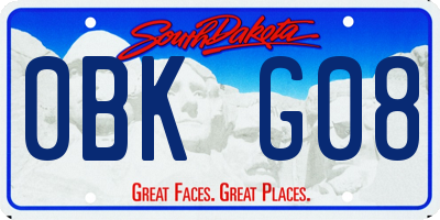SD license plate 0BKG08