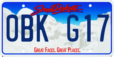 SD license plate 0BKG17