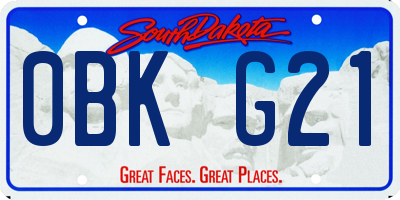 SD license plate 0BKG21