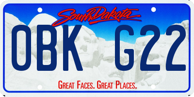 SD license plate 0BKG22
