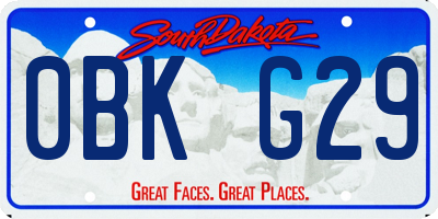 SD license plate 0BKG29