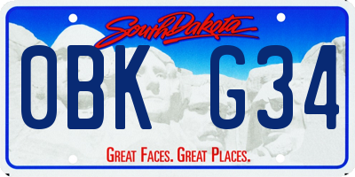 SD license plate 0BKG34