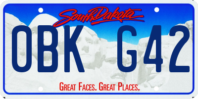 SD license plate 0BKG42
