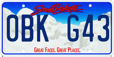 SD license plate 0BKG43