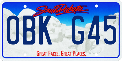 SD license plate 0BKG45
