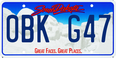 SD license plate 0BKG47
