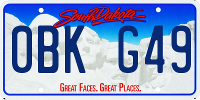 SD license plate 0BKG49
