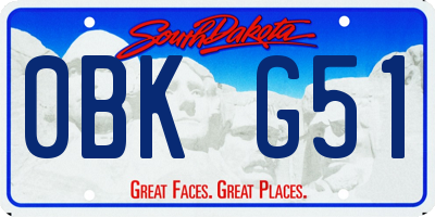 SD license plate 0BKG51