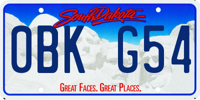SD license plate 0BKG54