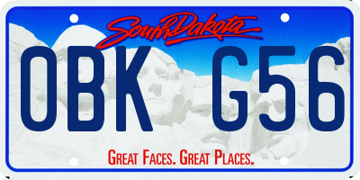 SD license plate 0BKG56