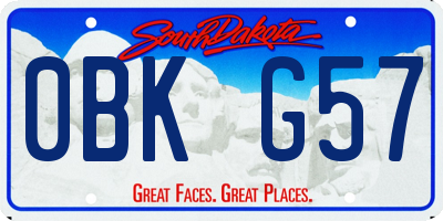 SD license plate 0BKG57