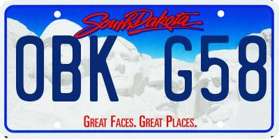 SD license plate 0BKG58