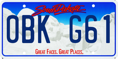 SD license plate 0BKG61