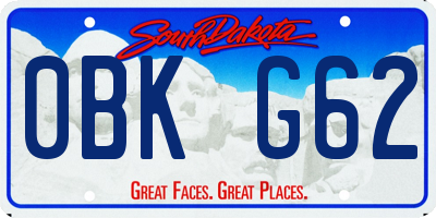 SD license plate 0BKG62