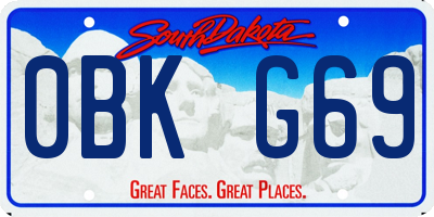 SD license plate 0BKG69