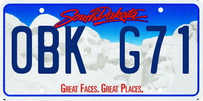SD license plate 0BKG71