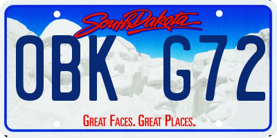 SD license plate 0BKG72