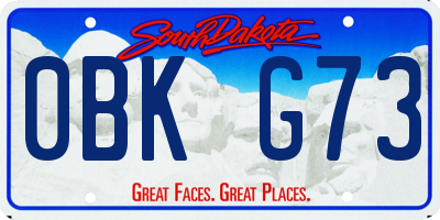 SD license plate 0BKG73