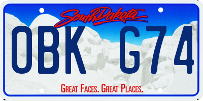 SD license plate 0BKG74