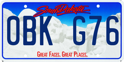 SD license plate 0BKG76