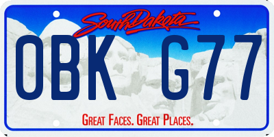SD license plate 0BKG77