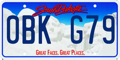 SD license plate 0BKG79