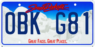 SD license plate 0BKG81