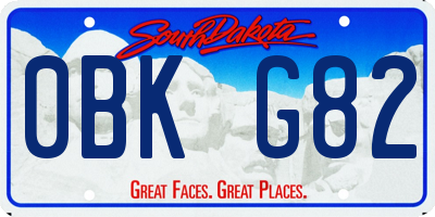 SD license plate 0BKG82