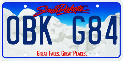 SD license plate 0BKG84