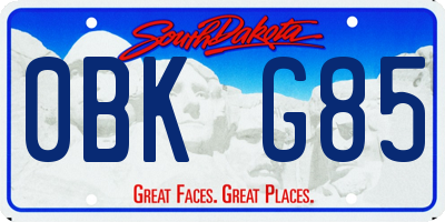 SD license plate 0BKG85