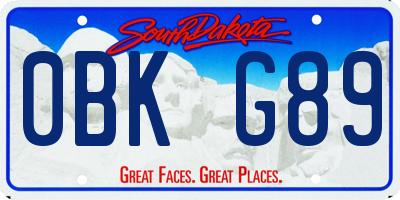 SD license plate 0BKG89