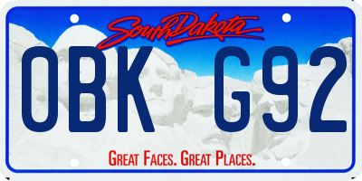 SD license plate 0BKG92