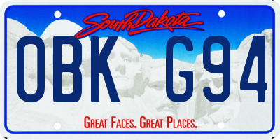 SD license plate 0BKG94
