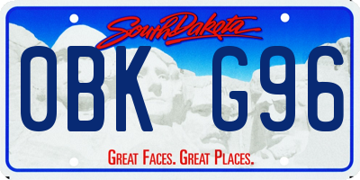 SD license plate 0BKG96