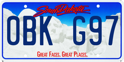 SD license plate 0BKG97