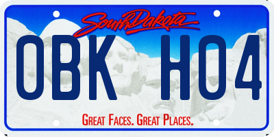 SD license plate 0BKH04