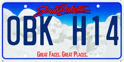 SD license plate 0BKH14
