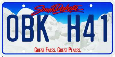 SD license plate 0BKH41