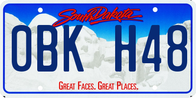 SD license plate 0BKH48