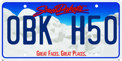 SD license plate 0BKH50