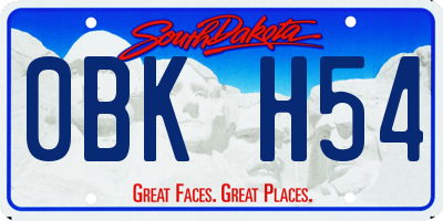 SD license plate 0BKH54